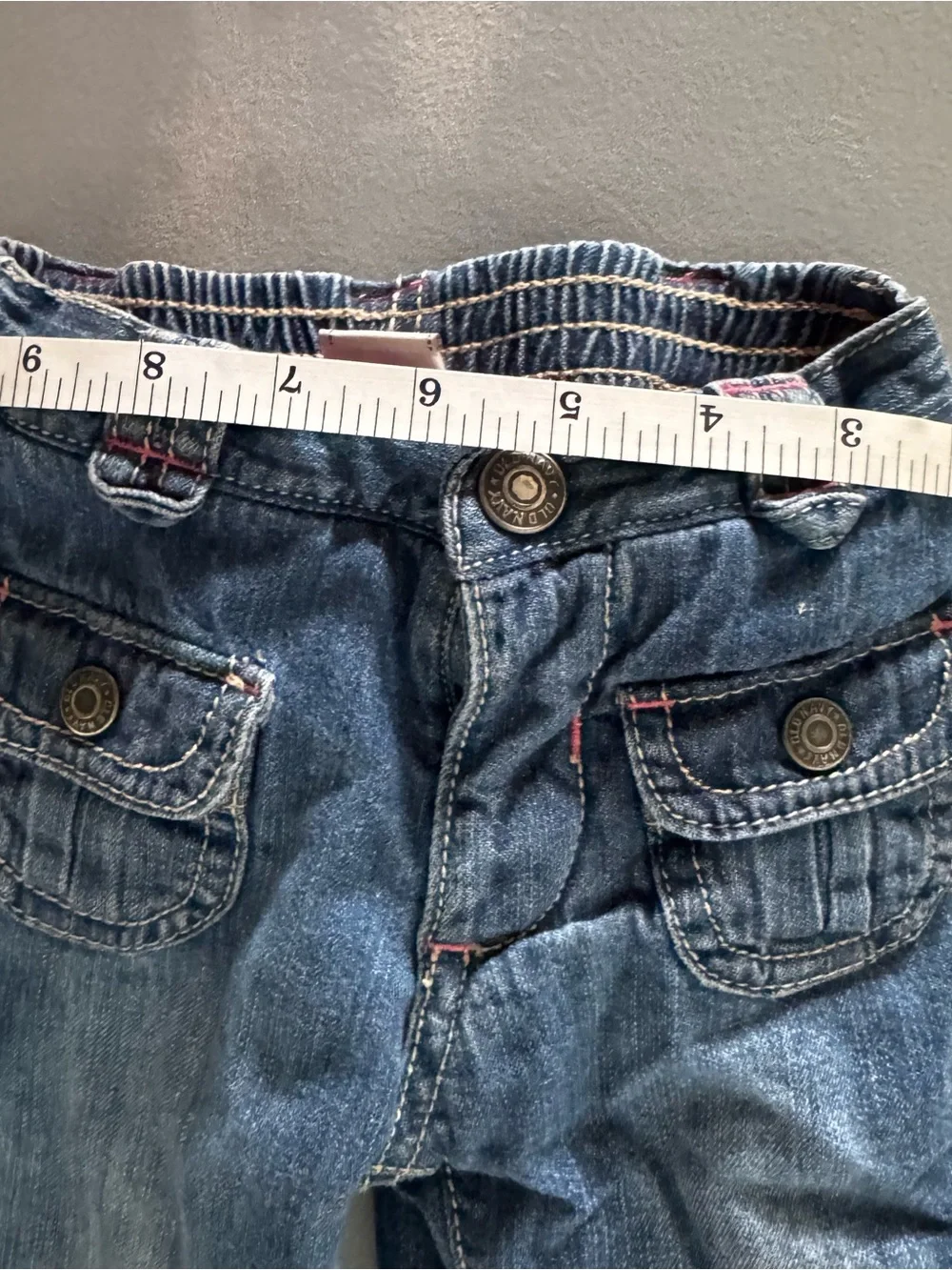 Old Navy Blue Denim Baby Jeans with Pink Lining